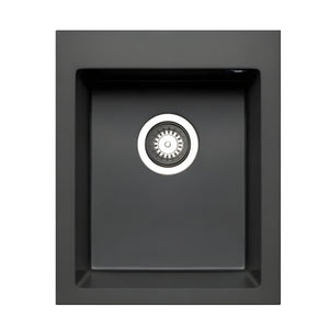 BELLA VISTA PRADUS SINGLE BOWL GRANITE KITCHEN SINK GRAPHITE CARBON 410MM