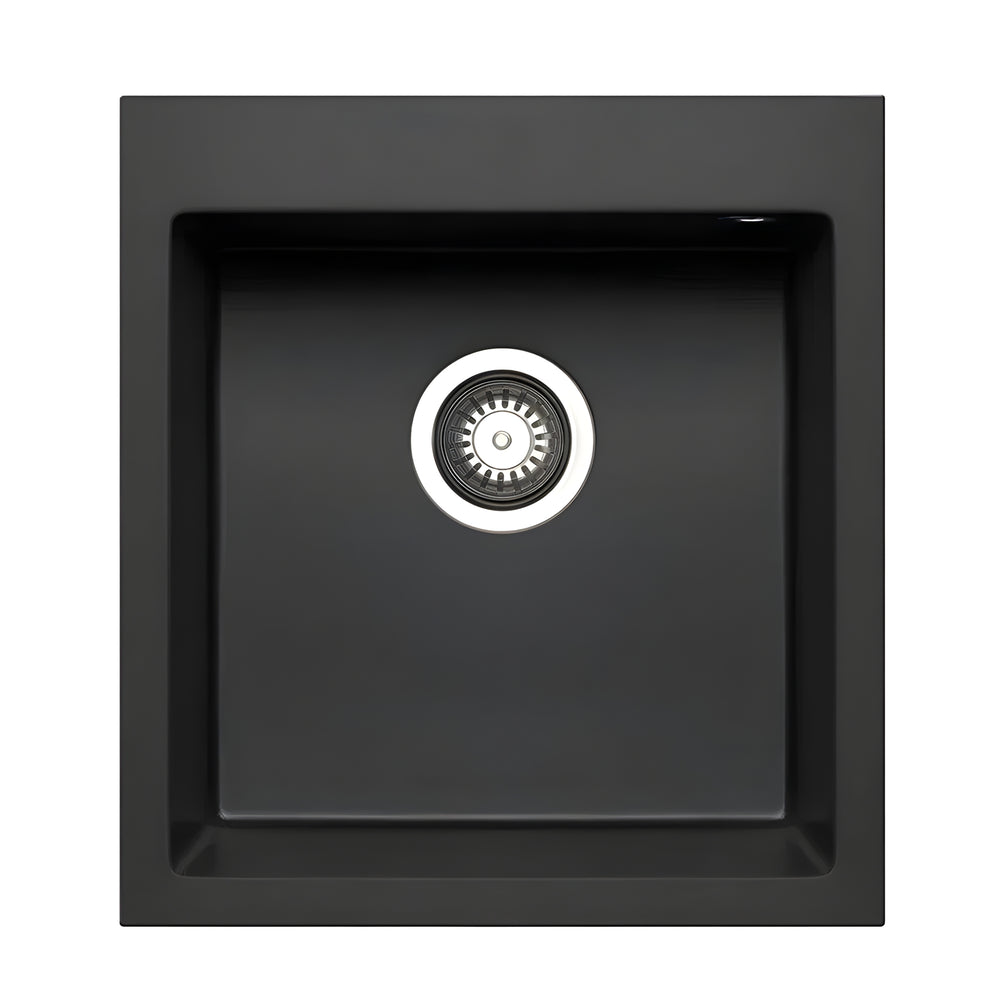 BELLA VISTA PRADUS SINGLE BOWL GRANITE KITCHEN SINK GRAPHITE CARBON 460MM