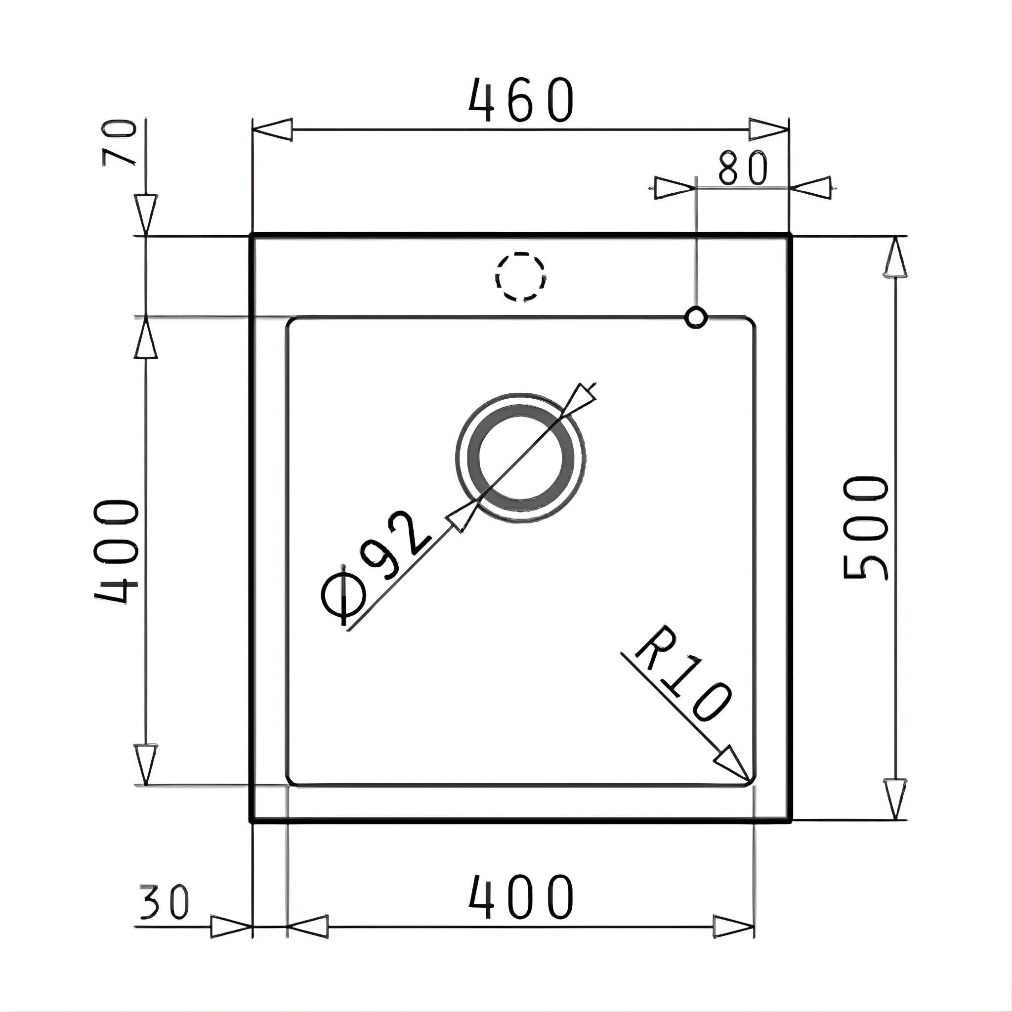 BELLA VISTA PRADUS SINGLE BOWL GRANITE KITCHEN SINK GRAPHITE CARBON 460MM