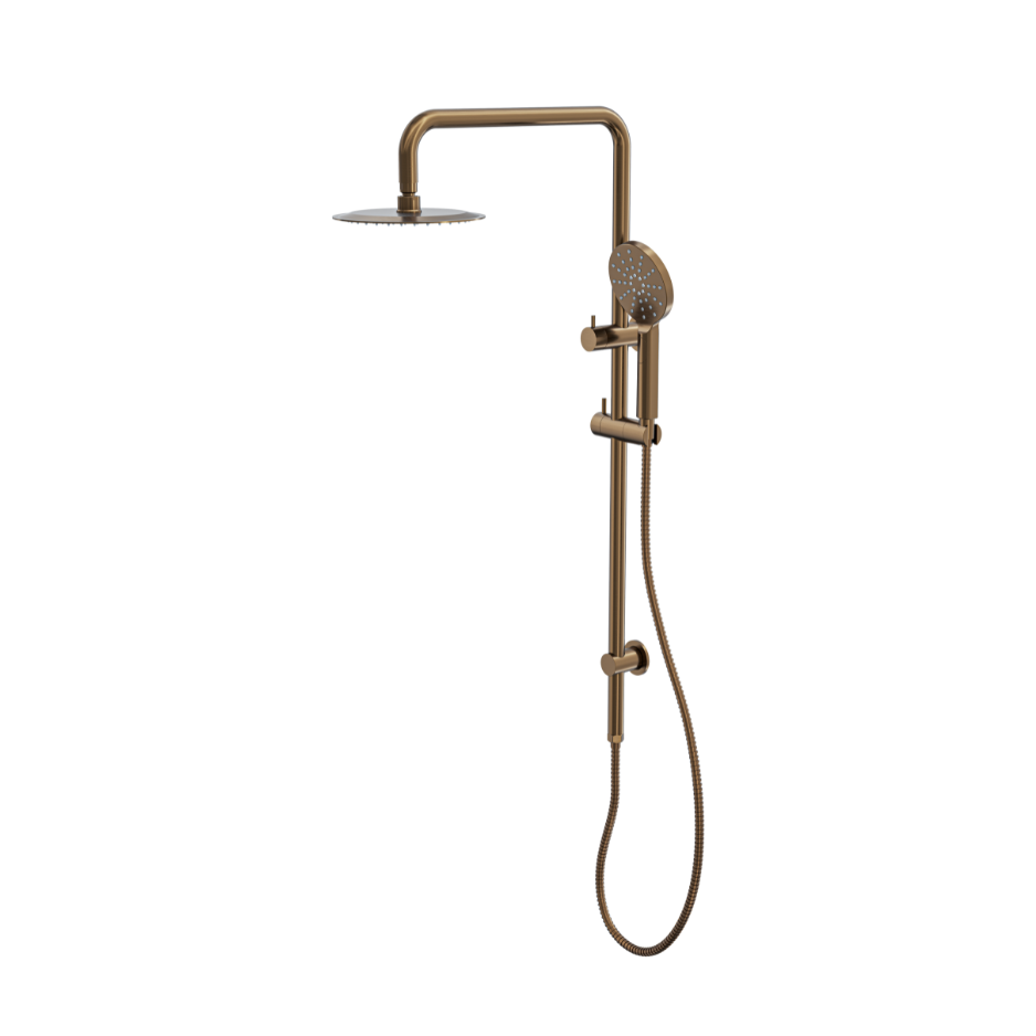 LINSOL SOFIA SHOWER COMBINATION AND MULTIFUNCTION HANDPIECE WITH 200MM ROUND HEAD AGED BRONZE