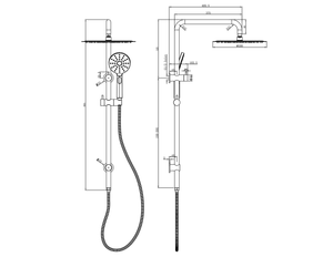Linsol Sofia Shower Combination Multifunction 300mm dimensions