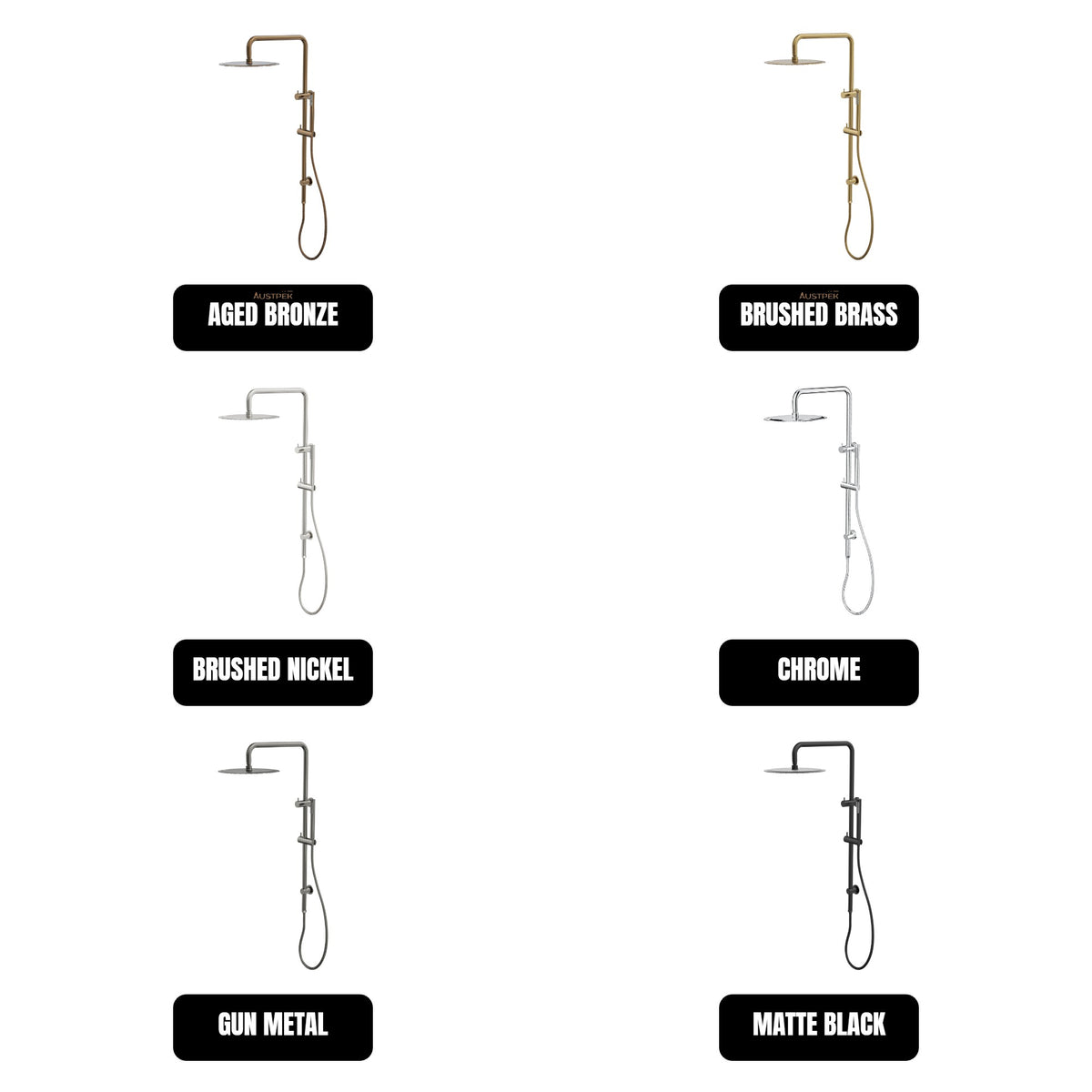 LINSOL SOFIA SHOWER COMBINATION WITH SLIM HANDPIECE AND 300MM ROUND HEAD AGED BRONZE
