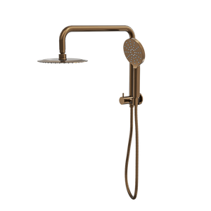 LINSOL SOFIA SHORT SHOWER COMBINATION AND MULTIFUNCTION HANDPIECE WITH 200MM ROUND HEAD AGED BRONZE