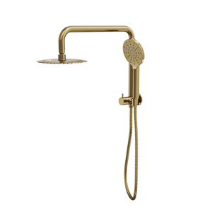 LINSOL SOFIA SHORT SHOWER COMBINATION AND MULTIFUNCTION HANDPIECE WITH 200MM ROUND HEAD BRUSHED BRASS