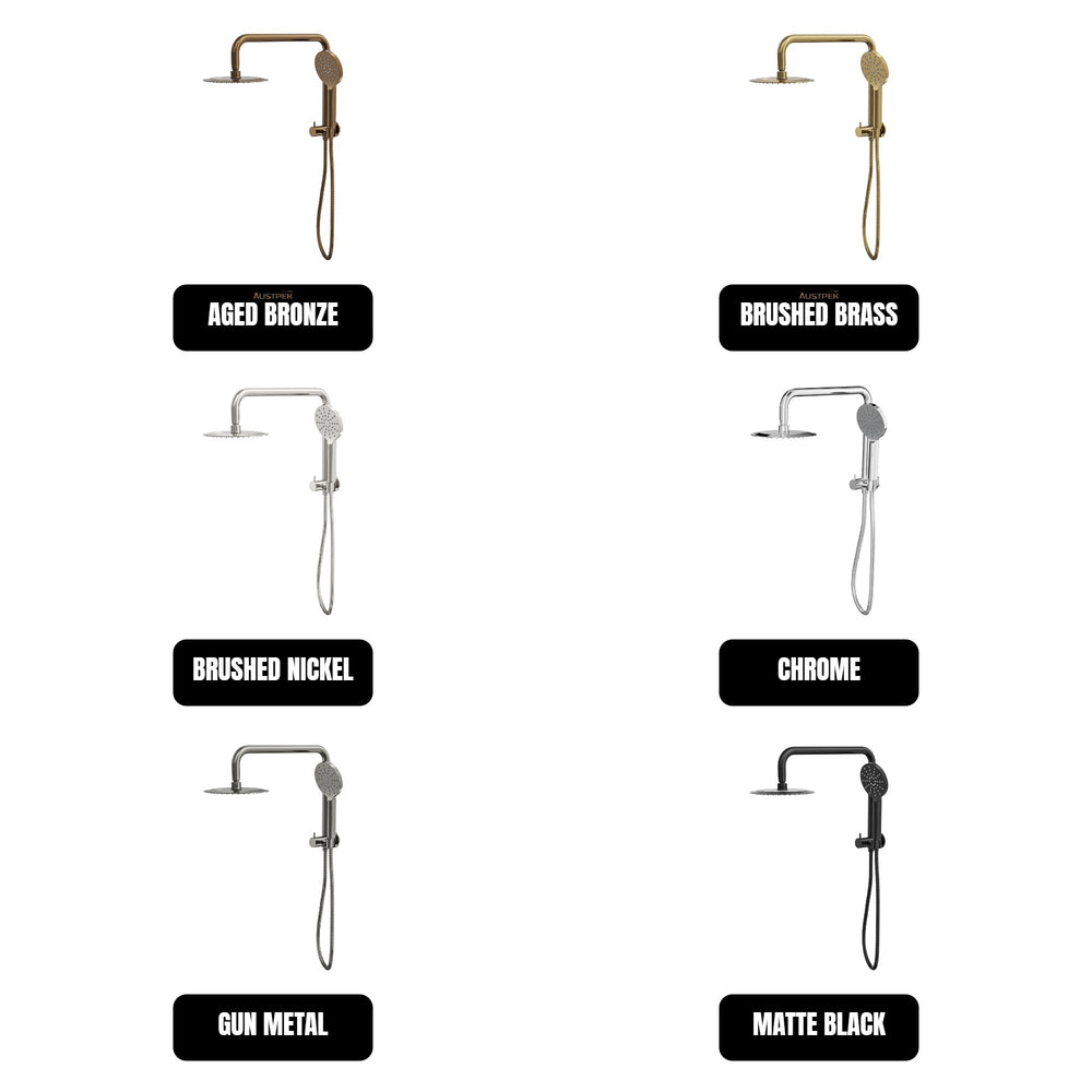 LINSOL SOFIA SHORT SHOWER COMBINATION AND MULTIFUNCTION HANDPIECE WITH 200MM ROUND HEAD CHROME