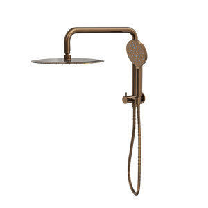 LINSOL SOFIA SHORT SHOWER COMBINATION AND MULTIFUNCTION HANDPIECE WITH 300MM ROUND HEAD AGED BRONZE