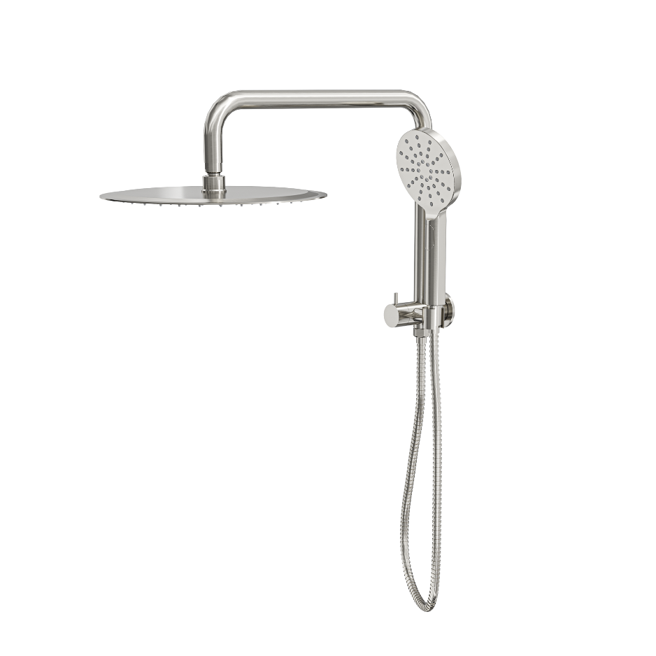 LINSOL SOFIA SHORT SHOWER COMBINATION AND MULTIFUNCTION HANDPIECE WITH 300MM ROUND HEAD BRUSHED NICKEL