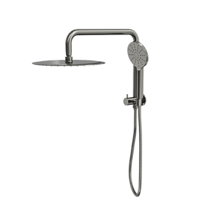 LINSOL SOFIA SHORT SHOWER COMBINATION AND MULTIFUNCTION HANDPIECE WITH 300MM ROUND HEAD GUN METAL