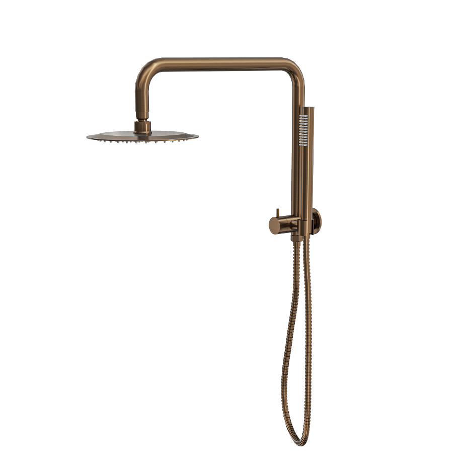 LINSOL SOFIA SHORT SHOWER COMBINATION WITH SLIM HANDPIECE WITH 200MM ROUND HEAD AGED BRONZE