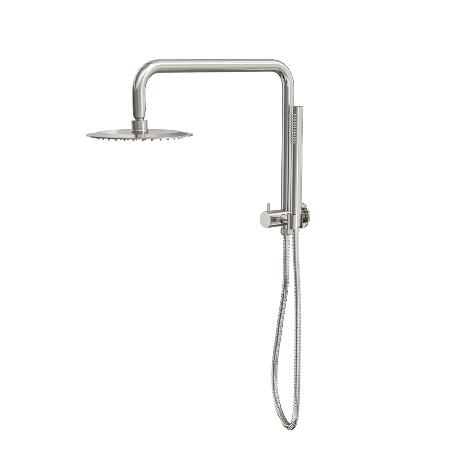 LINSOL SOFIA SHORT SHOWER COMBINATION WITH SLIM HANDPIECE WITH 200MM ROUND HEAD BRUSHED NICKEL