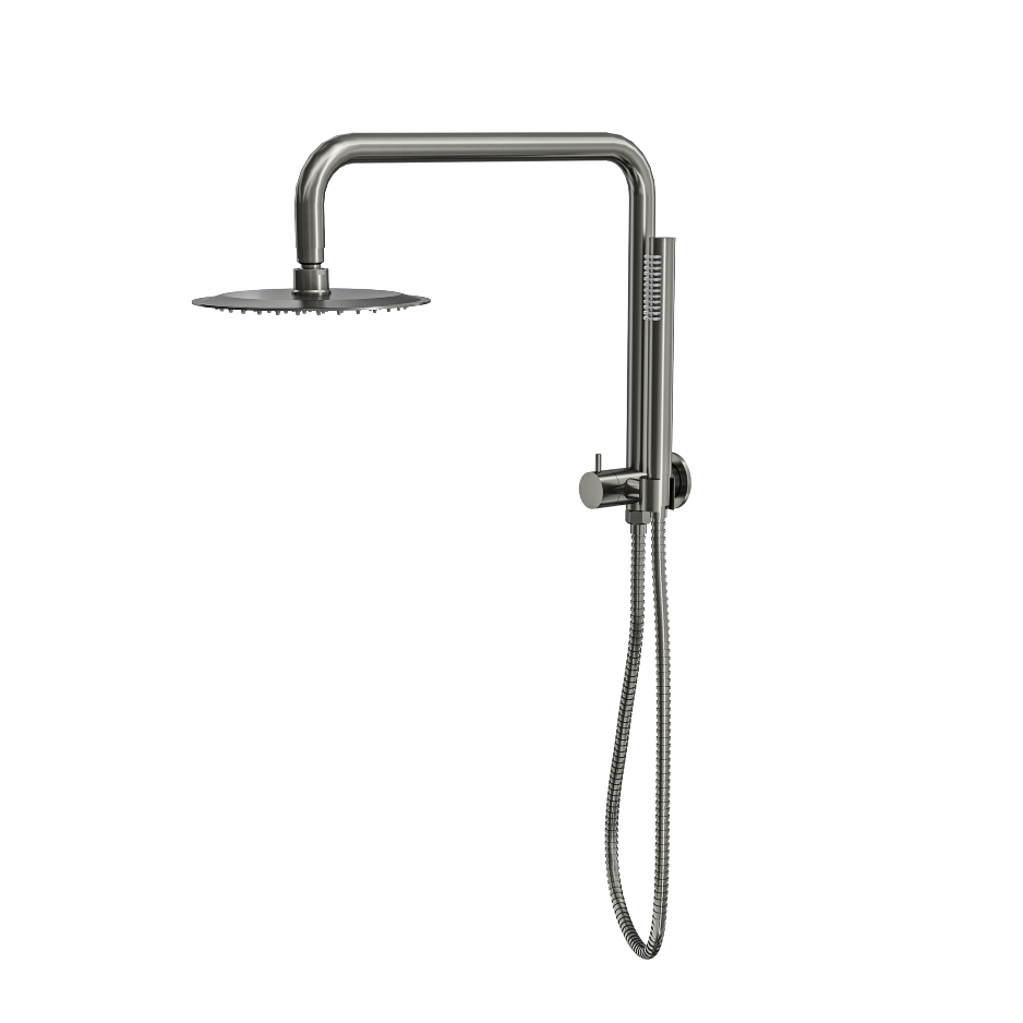 LINSOL SOFIA SHORT SHOWER COMBINATION WITH SLIM HANDPIECE WITH 200MM ROUND HEAD GUN METAL