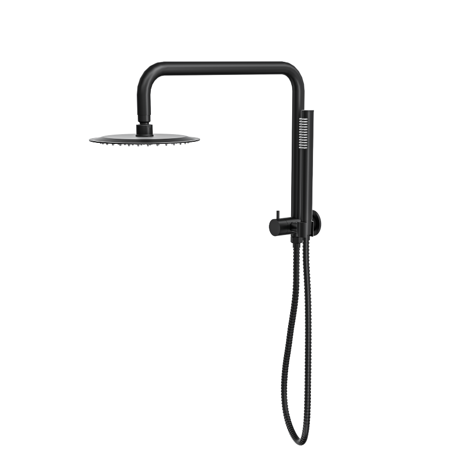 LINSOL SOFIA SHORT SHOWER COMBINATION WITH SLIM HANDPIECE WITH 200MM ROUND HEAD MATTE BLACK