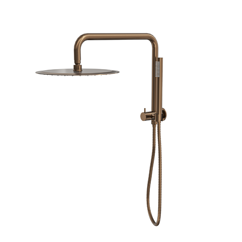 LINSOL SOFIA SHORT SHOWER COMBINATION WITH SLIM HANDPIECE WITH 300MM ROUND HEAD AGED BRONZE