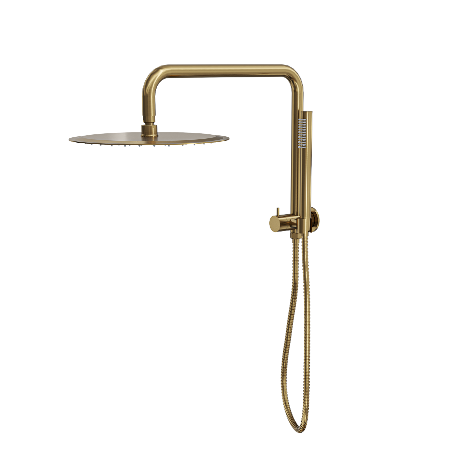 LINSOL SOFIA SHORT SHOWER COMBINATION WITH SLIM HANDPIECE WITH 300MM ROUND HEAD BRUSHED BRASS