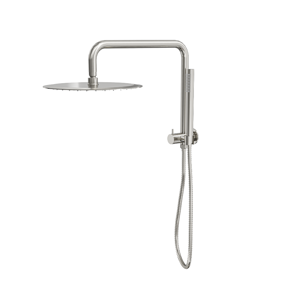 LINSOL SOFIA SHORT SHOWER COMBINATION WITH SLIM HANDPIECE WITH 300MM ROUND HEAD BRUSHED NICKEL