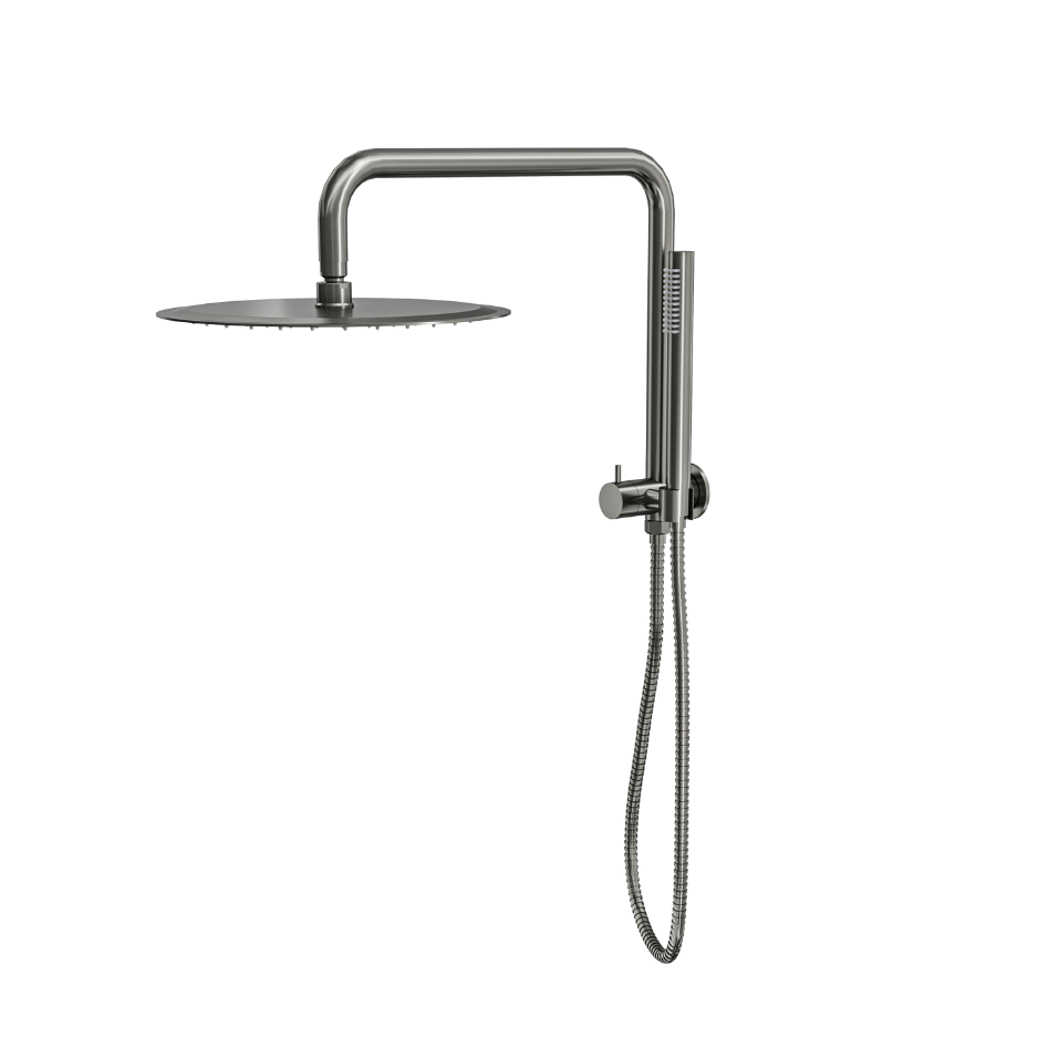 LINSOL SOFIA SHORT SHOWER COMBINATION WITH SLIM HANDPIECE WITH 300MM ROUND HEAD GUN METAL