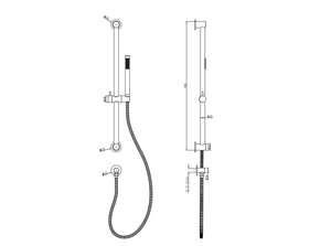 LINSOL SOFIA SHOWER WALL ARM - Technical Drawing