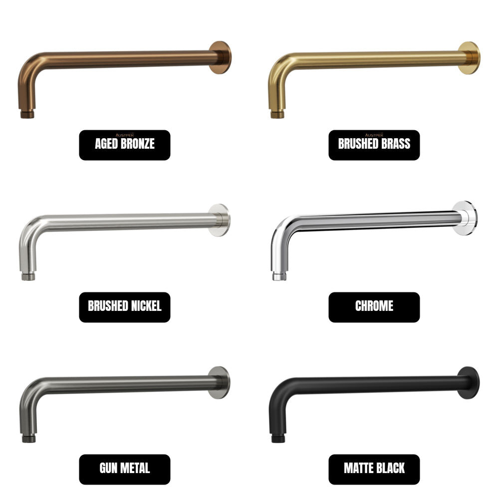 LINSOL SOFIA ROUND SHOWER WALL ARM 400MM BRUSHED NICKEL
