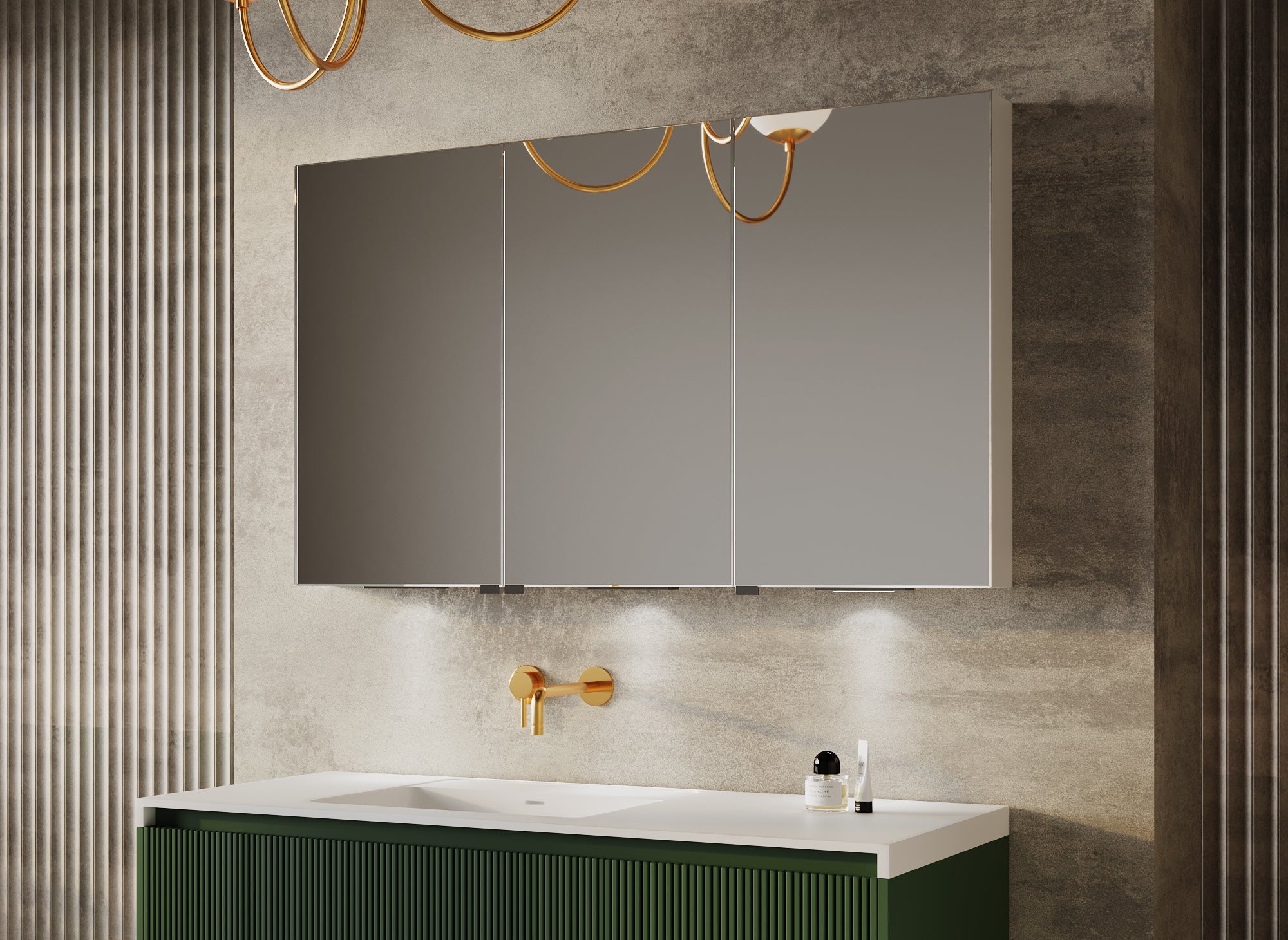 BEL BAGNO WHITE LED SHAVING CABINET WITH MOTION SENSOR SWITCH 1200X700MM