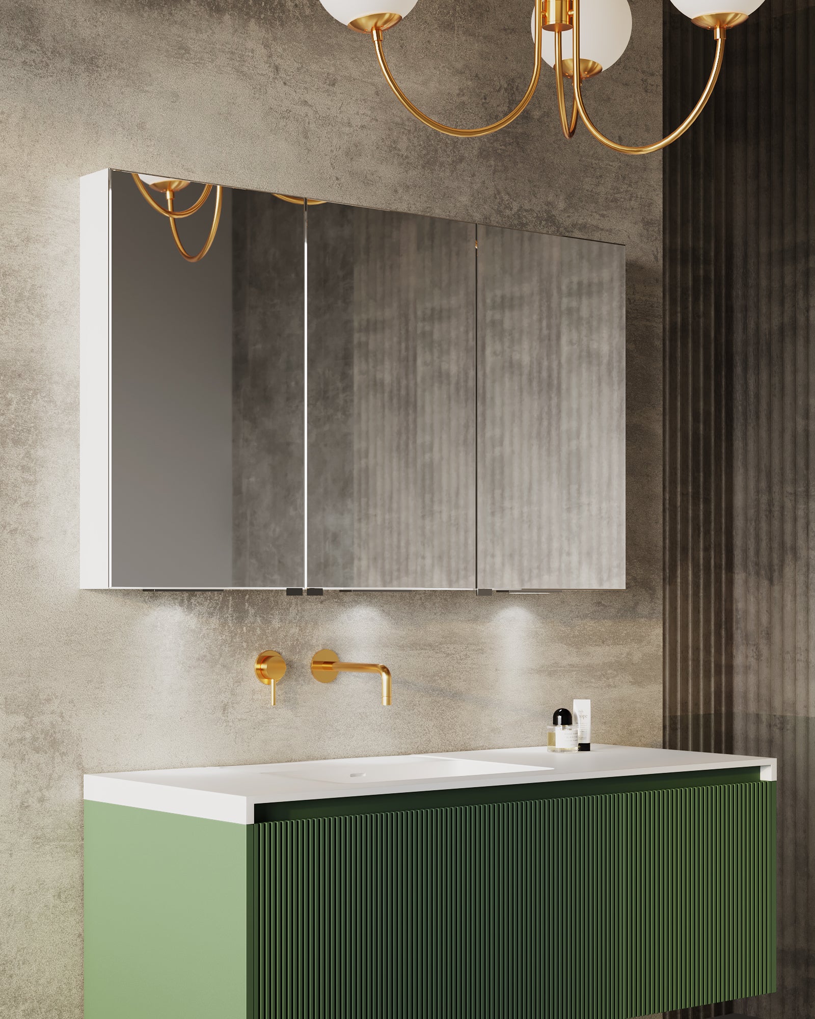 BEL BAGNO WHITE LED SHAVING CABINET WITH MOTION SENSOR SWITCH 1200X700MM