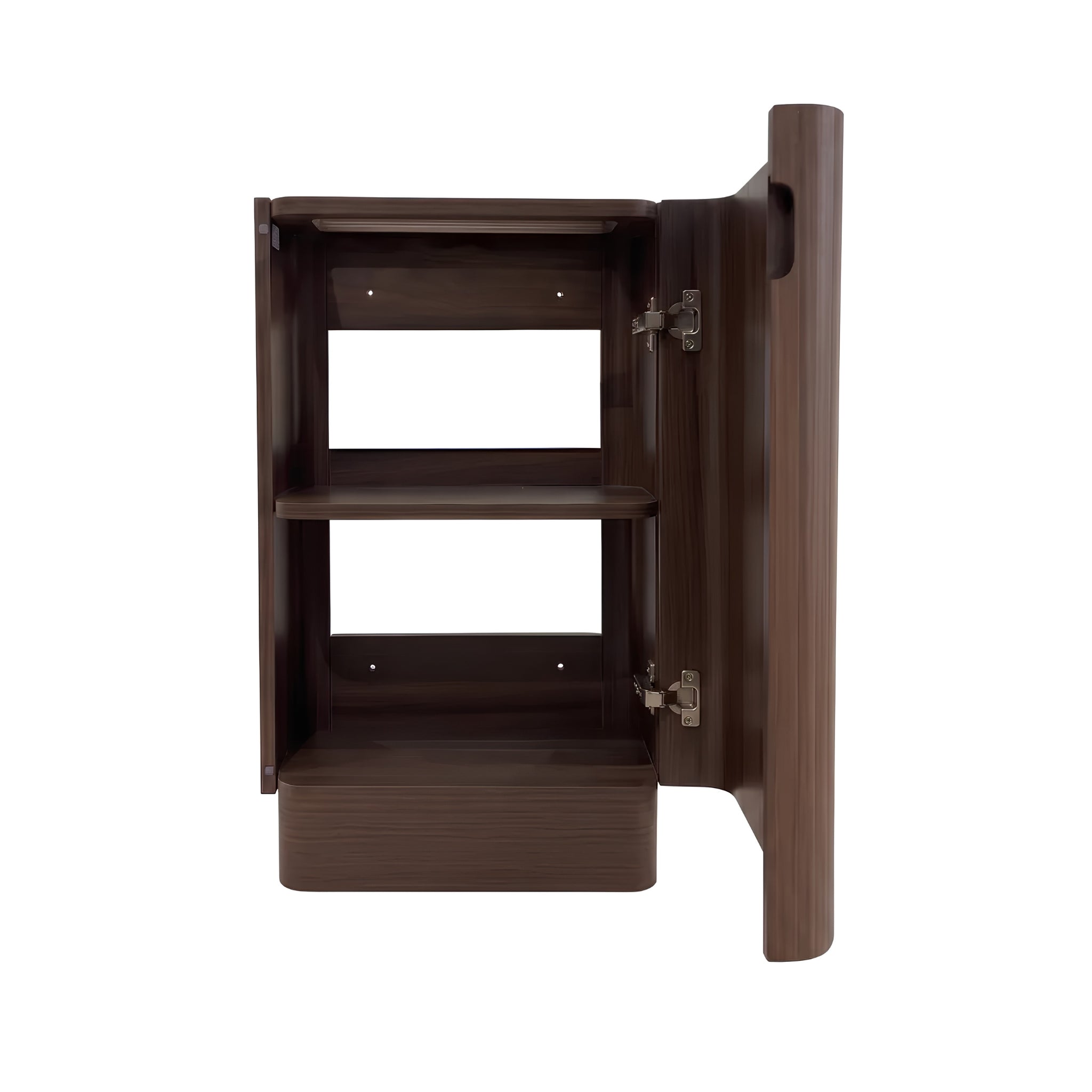 OTTI MAXI SABLE WALNUT CURVED 450MM SPACE SAVING SINGLE BOWL FLOOR STANDING VANITY