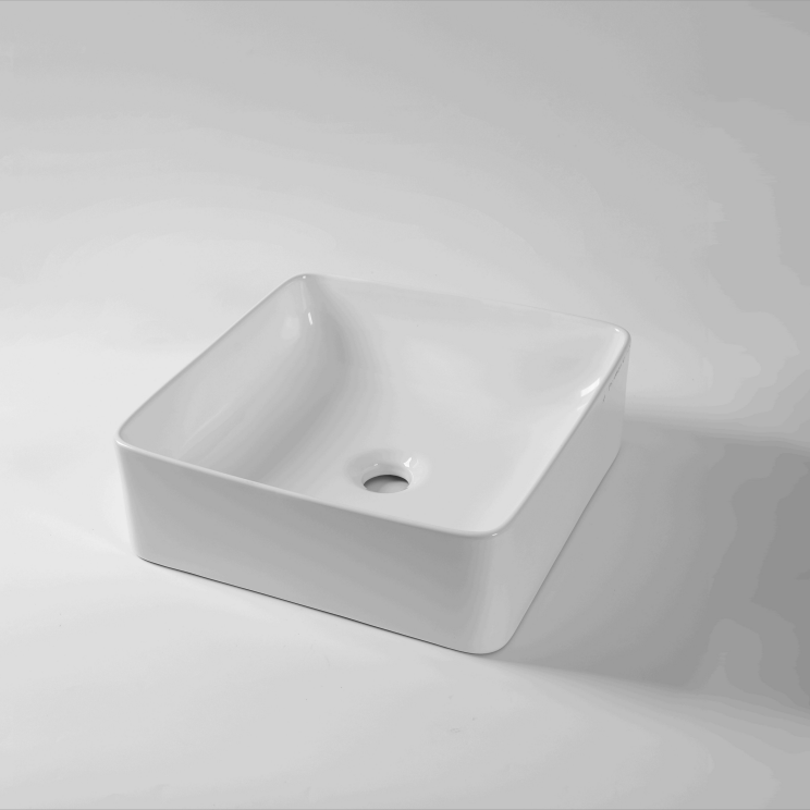 CLAYA SQUARE ABOVE COUNTER BASIN GLOSS WHITE 365MM