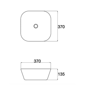 CLAYA SQUARE ABOVE COUNTER BASIN GLOSS WHITE 370MM