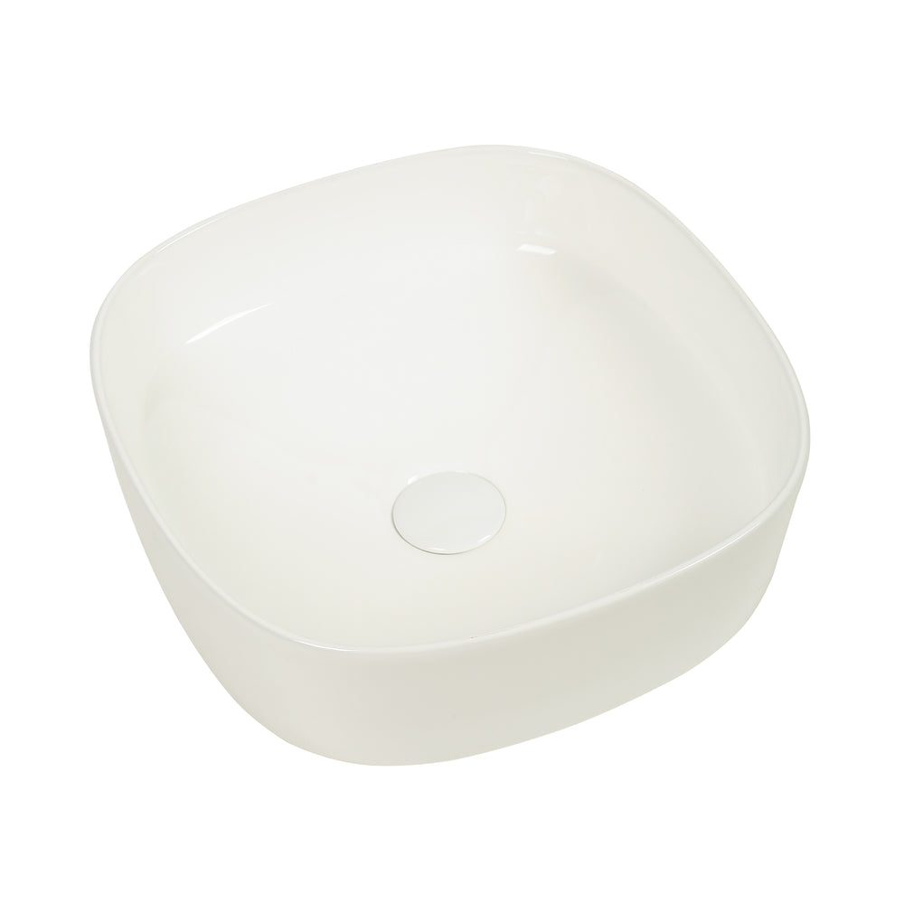 CLAYA SQUARE ABOVE COUNTER BASIN GLOSS WHITE 370MM