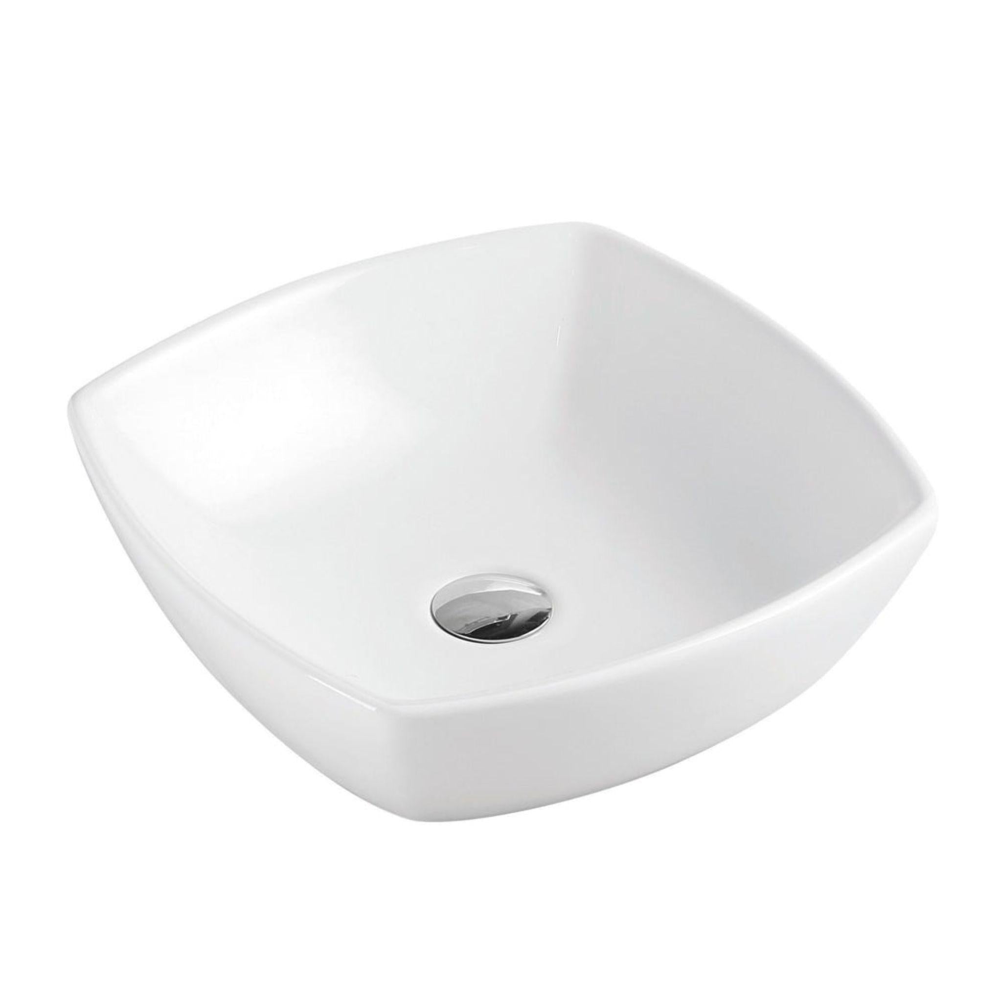 MERCIO SQ SQUARE ABOVE COUNTER BASIN GLOSS WHITE 430MM