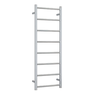THERMOGROUP 8-BAR ROUND LADDER HEATED TOWEL RAIL POLISHED STAINLESS STEEL 400MM