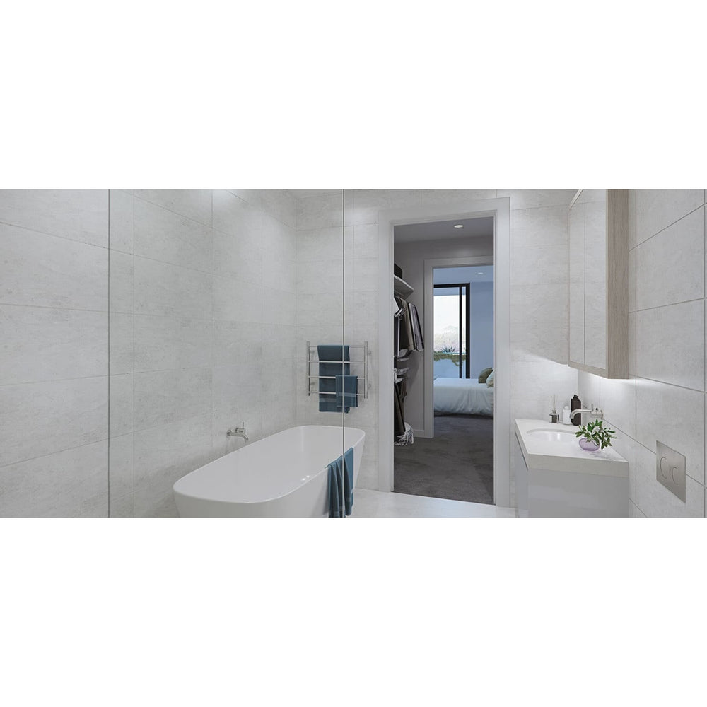 THERMOGROUP CHROME STRAIGHT ROUND LADDER HEATED TOWEL RAIL 550MM