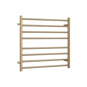 THERMOGROUP ROUND LADDER HEATED TOWEL RAIL BRUSHED BRASS 750MM