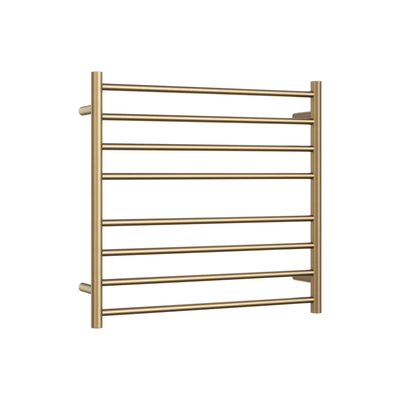 THERMOGROUP ROUND LADDER HEATED TOWEL RAIL BRUSHED BRASS 750MM