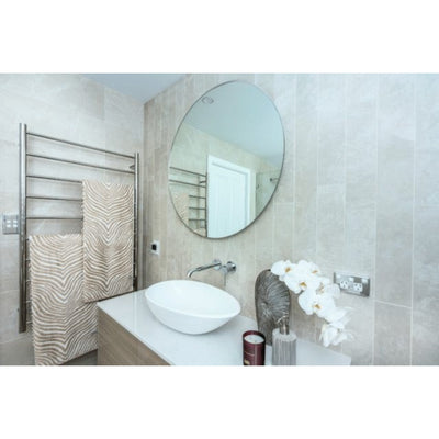 THERMOGROUP STRAIGHT ROUND LADDER HEATED TOWEL RAIL STAINLESS STEEL 1200MM