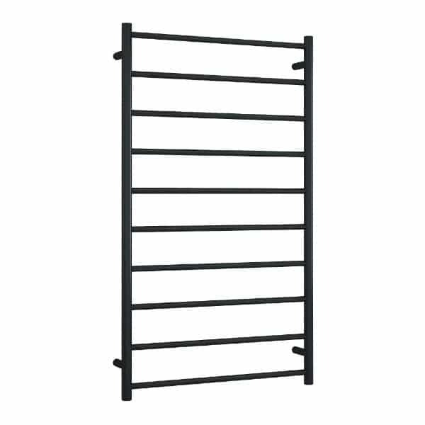 THERMOGROUP STRAIGHT ROUND HEATED LADDER RAIL MATTE BLACK 1200MM