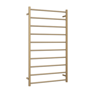 THERMOGROUP STRAIGHT ROUND HEATED LADDER RAIL BRUSHED BRASS 700MM