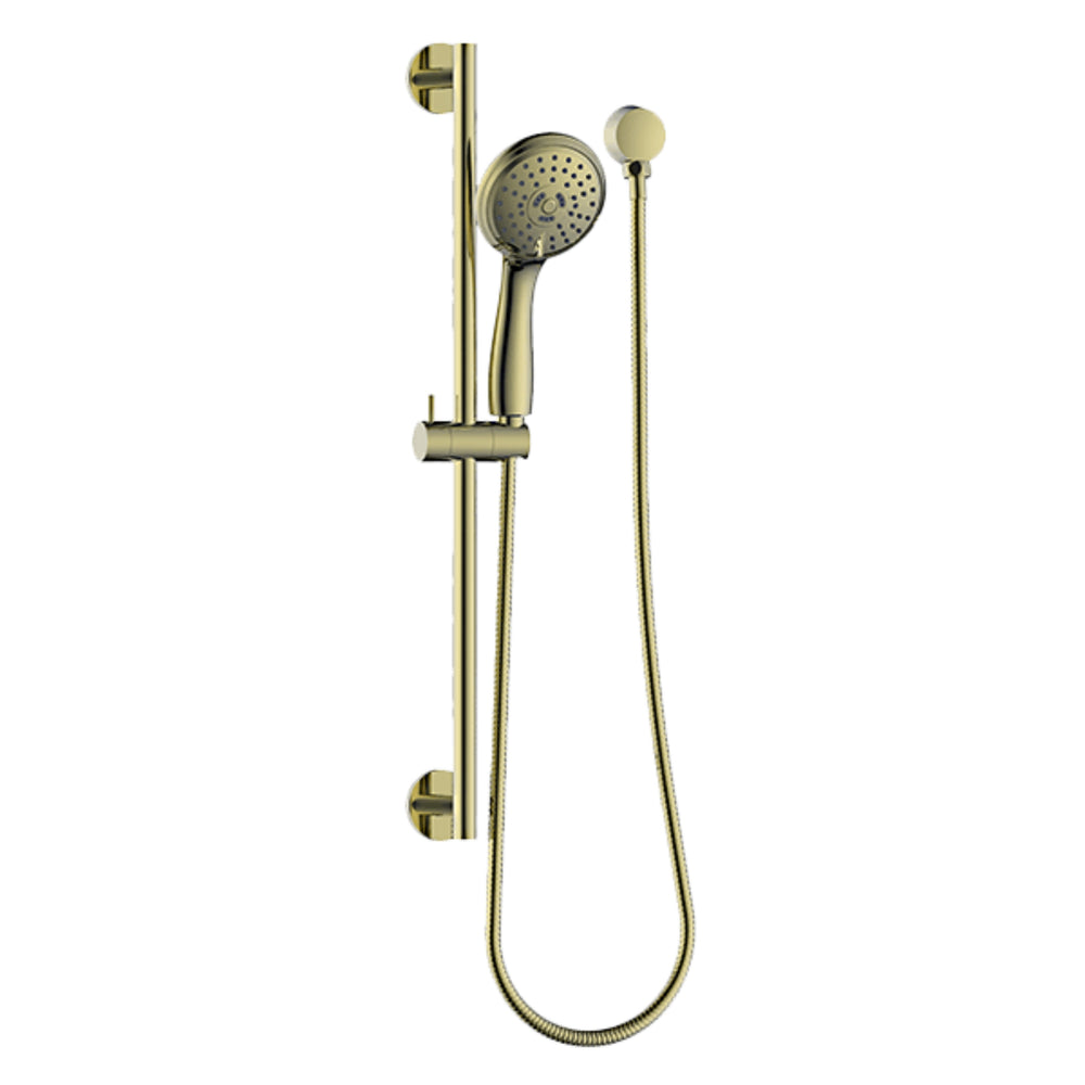 GARETH ASHTON 3-FUNCTION ROUND SHOWER ON RAIL 660MM BRUSHED BRASS