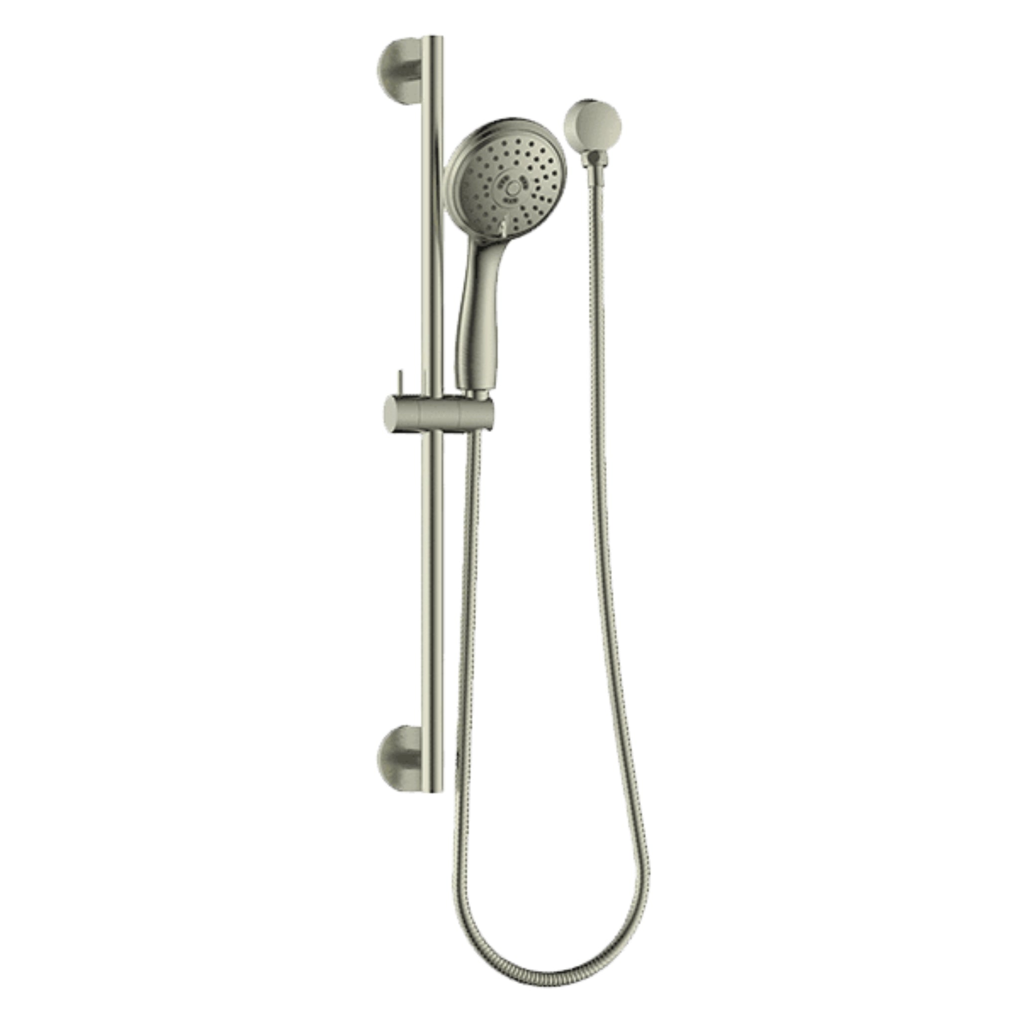 GARETH ASHTON 3-FUNCTION ROUND SHOWER ON RAIL 660MM BRUSHED NICKEL