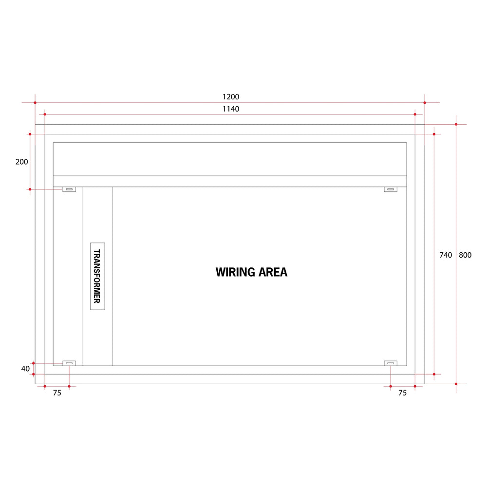 THERMOGROUP ABLAZE PREMIUM SS RANGE BACK-LIT MIRROR 1200X800MM