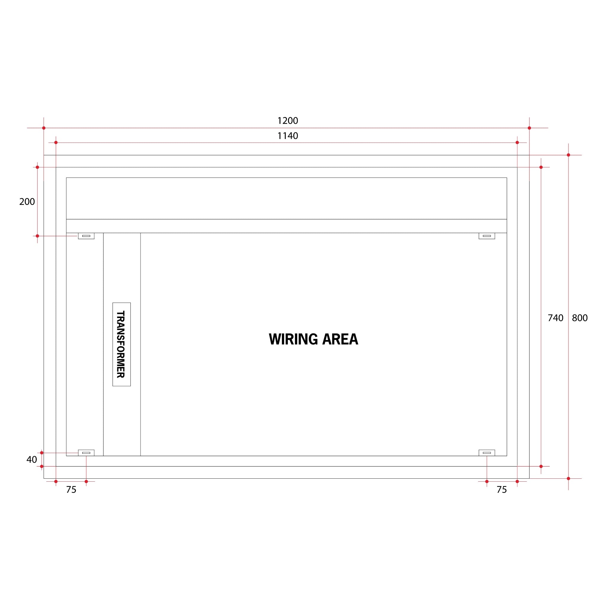 THERMOGROUP ABLAZE PREMIUM SS RANGE BACK-LIT MIRROR 1200MM