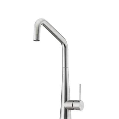 OLIVERI ESSENTE SQUARE GOOSE NECK KITCHEN MIXER 424MM STAINLESS STEEL