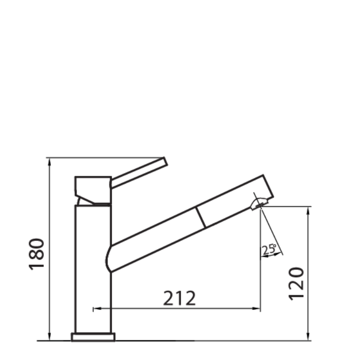 OLIVERI ESSENTE 316 LEAD FREE SWIVEL PULL OUT MIXER 180MM STAINLESS STEEL