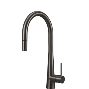 OLIVERI ESSENTE 316 GOOSE NECK PULL OUT KITCHEN MIXER 443MM GUN METAL