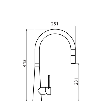 OLIVERI ESSENTE 316 LEAD FREE GOOSE NECK PULL OUT KITCHEN MIXER 443MM COPPER
