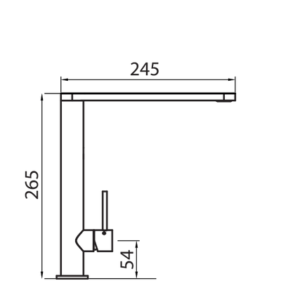OLIVERI ESSENTE 316 LEAD FREE RIGHT ANGLE KITCHEN MIXER 265MM STAINLESS STEEL