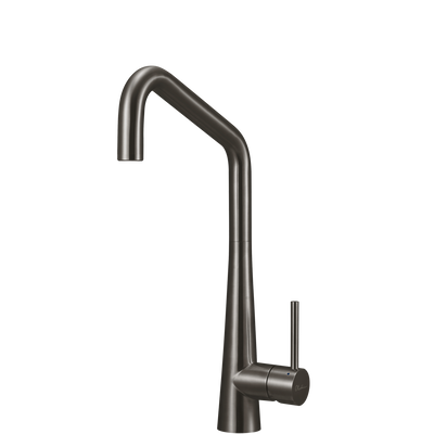 OLIVERI ESSENTE 316 LEAD FREE SQUARE GOOSE NECK KITCHEN MIXER 443MM GUN METAL