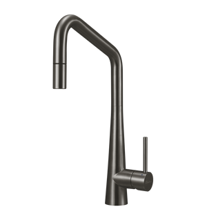 OLIVERI ESSENTE 316 SQUARE GOOSE NECK PULL OUT KITCHEN MIXER 424MM GUN METAL