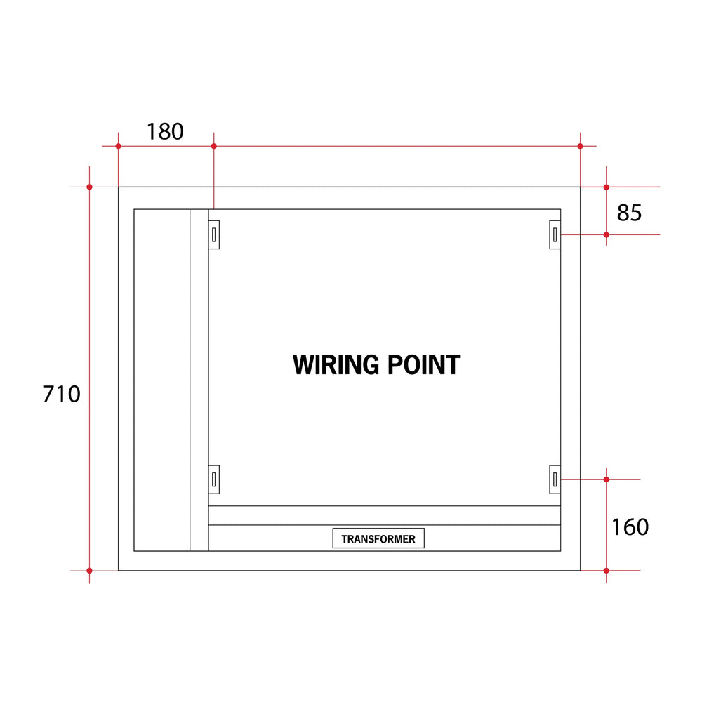 THERMOGROUP ABLAZE PREMIUM SS RANGE BACK-LIT MIRROR 900X750MM