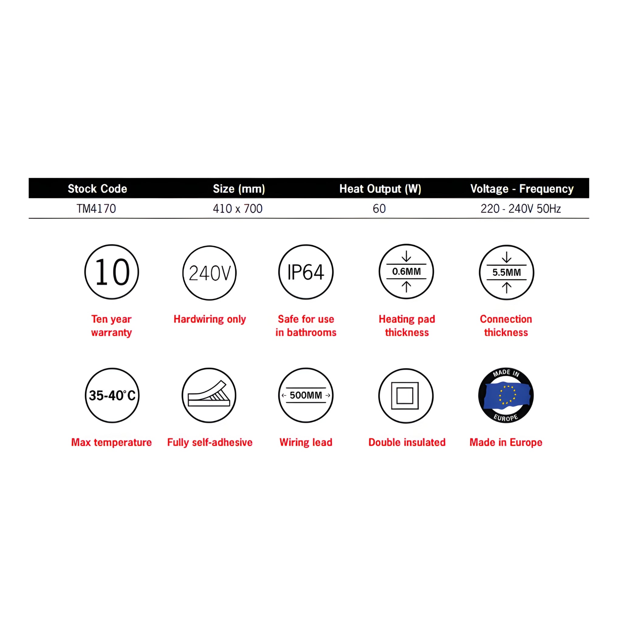 THERMOGROUP ABLAZE RECTANGLE MIRROR SANDBLASTED BORDER AND DEMISTER 750X900MM