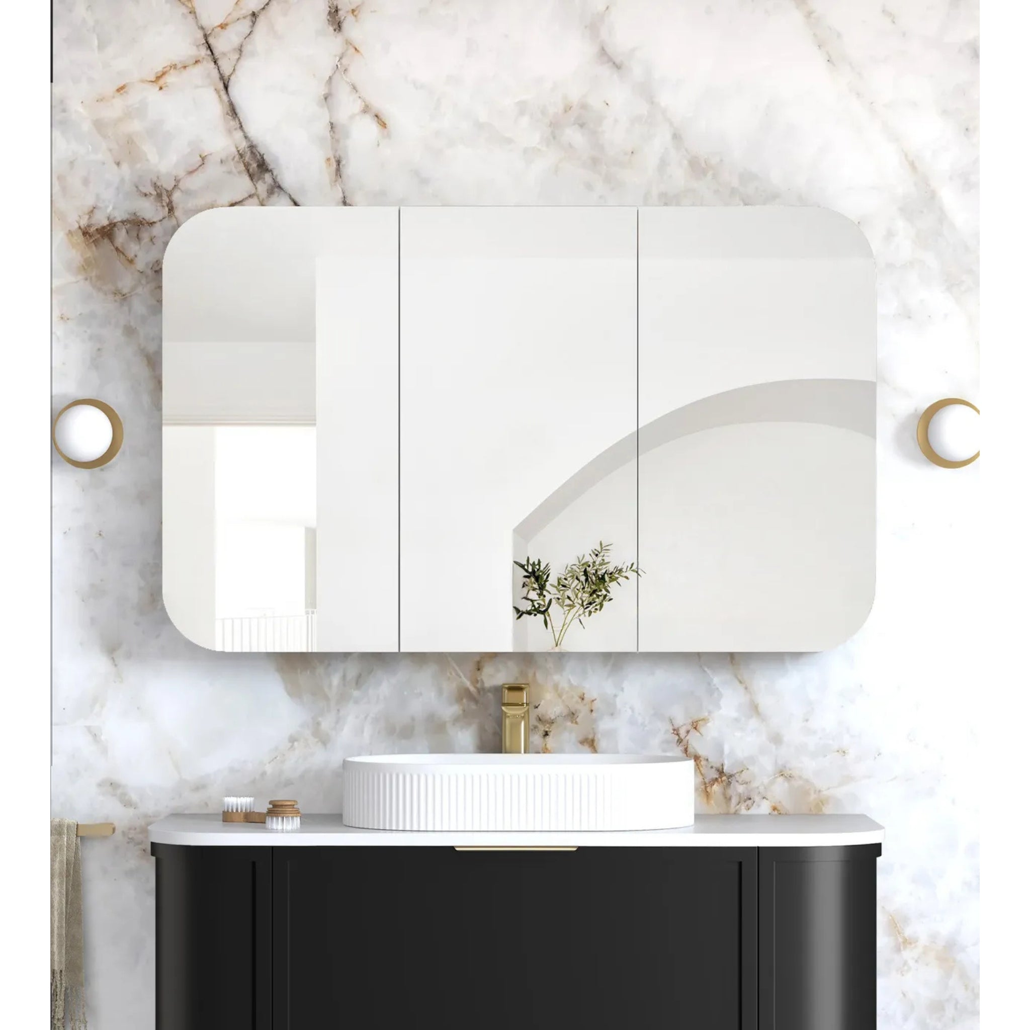 OTTI NEWPORT BLACK OAK SHAVING CABINET 1200X750MM